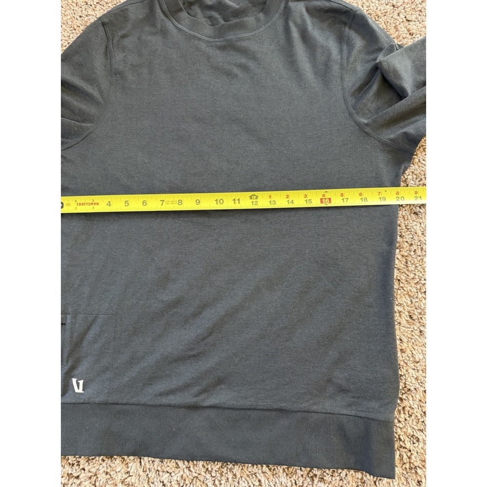 Vuori Men's M Ponto Performance Crew Charcoal Grey Long Sleeve Pullover V224 - Picture 3 of 4